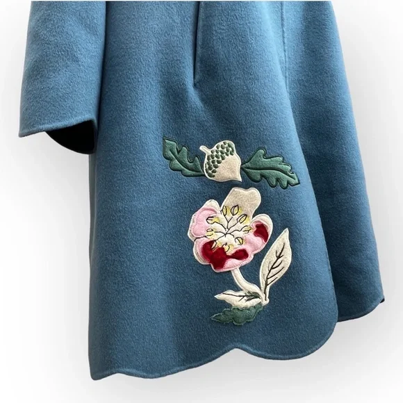 Weekend Max Mara Floral Appliqué Wool Swing Coat - Picture 9 of 13